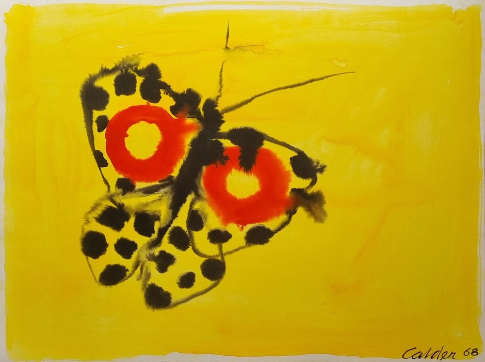 Alexander Calder (1898 - 1976), Butterfly, 1968, Gouache et encre sur papier, Signée et datée en bas à droite, 57,7 x 78,1 cm