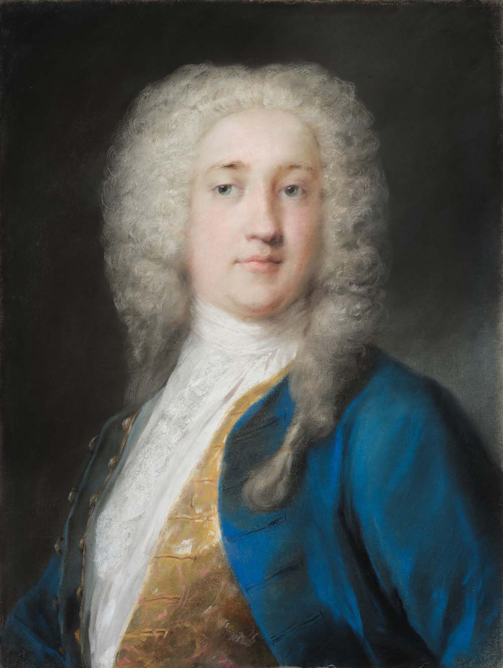 Rosalba CARRIERA, Portrait of a gentleman in blue coat