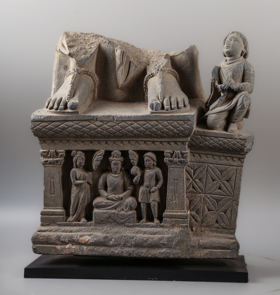 Pedestal, Schist, Ancient region of Gandhāra, 3rd-4th century, H. 35 cm