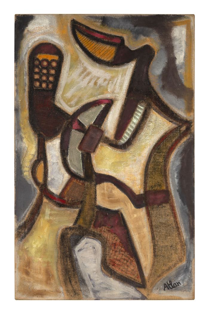 Jean-Michel Atlan, (1913 - 1960), Sans titre, 1957, Huile sur toile, 130 x 81 cm / 51.2 x 31.9 in