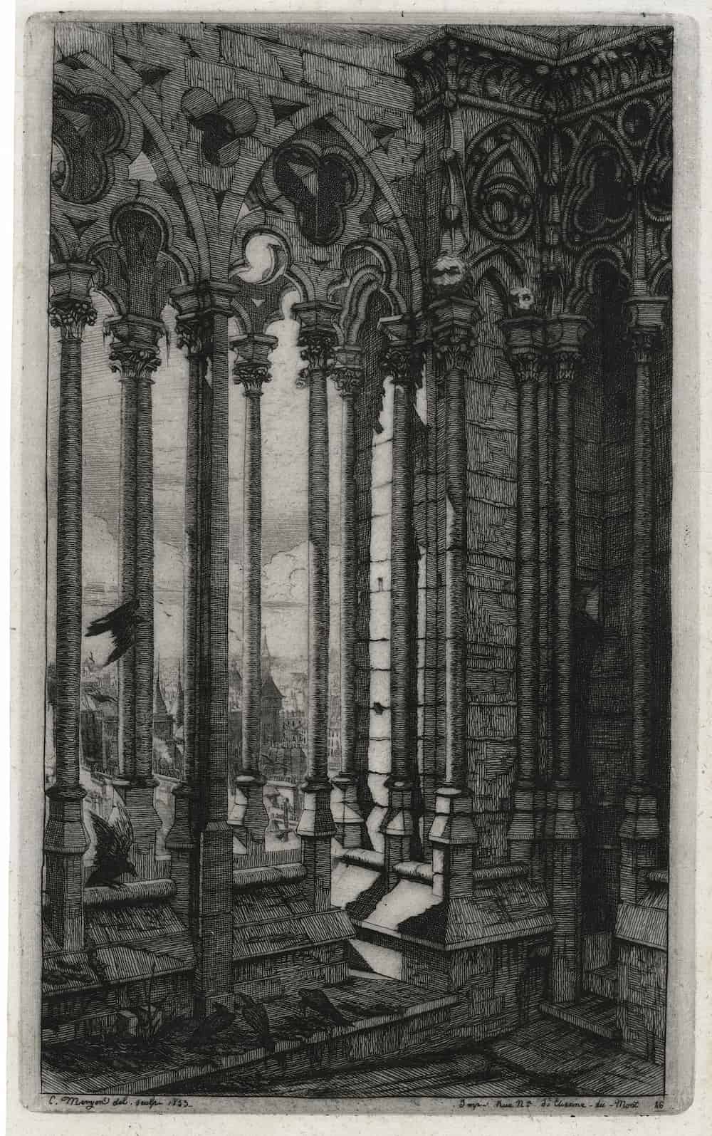 Meryon, La galerie notre-dame, Paris 1853