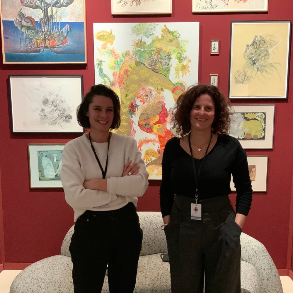 On the Christophe Gaillard gallery booth in 2022: Camille Gouget (left) and Anne-Laure Mino (right)