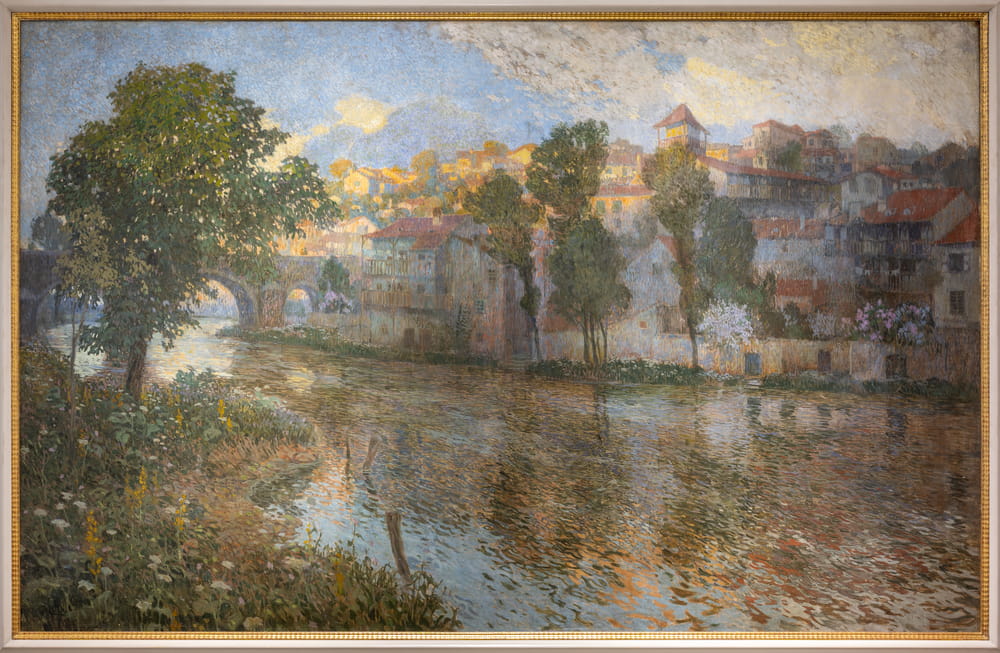 Rudolf Quittner (1872 - 1910), Aux bords du fleuve, oil on canvas,<br />
circa 1906