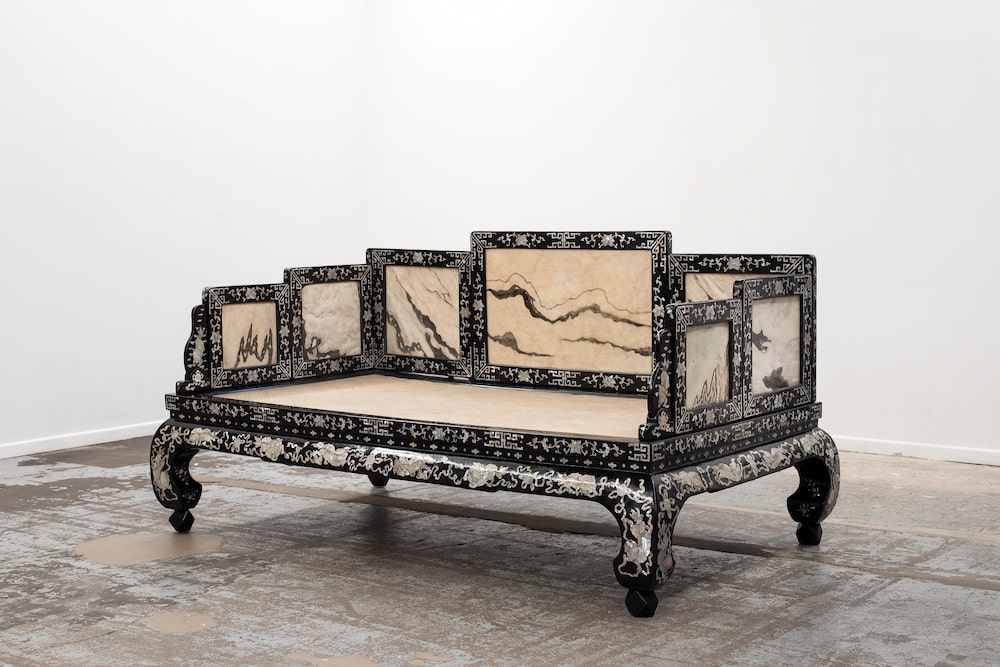 Luohan bed, Qing dynasty, late 18th century, China, Shanxi, 220 x 124 x H=8+43+59.5cm