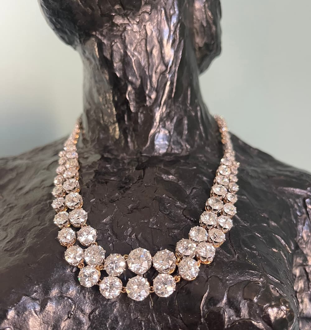 “Diamond river” necklace, Around 1890, Gold and platinium, 38 carats