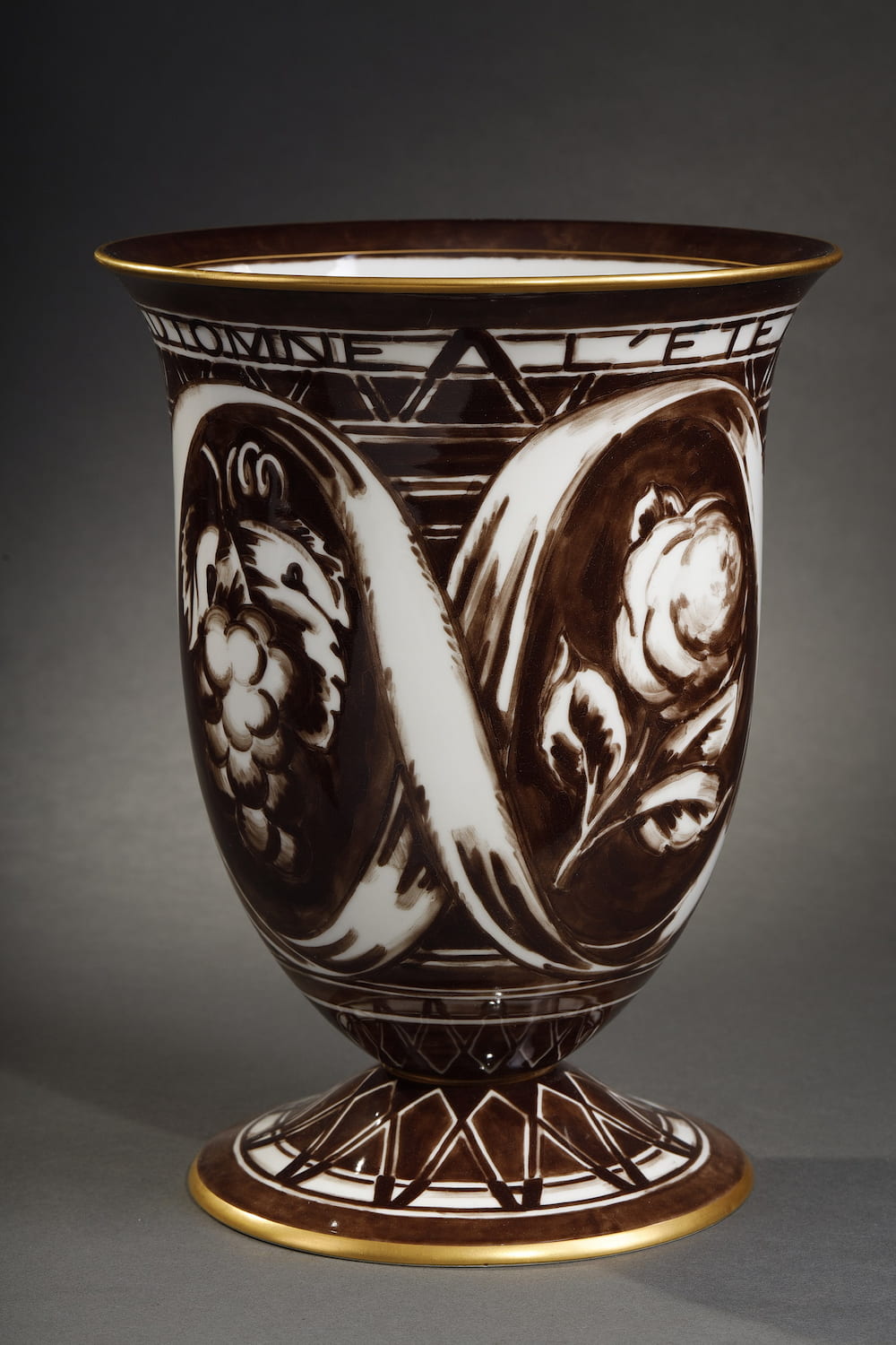 Vase "The Four Seasons" in glazed porcelain. Louis Süe (1875-1968), Adrien Leduc (a. 1919-1964), Manufacture Nationale de SÈVRES (1740- present), France, Sèvres, Dated 1935.
