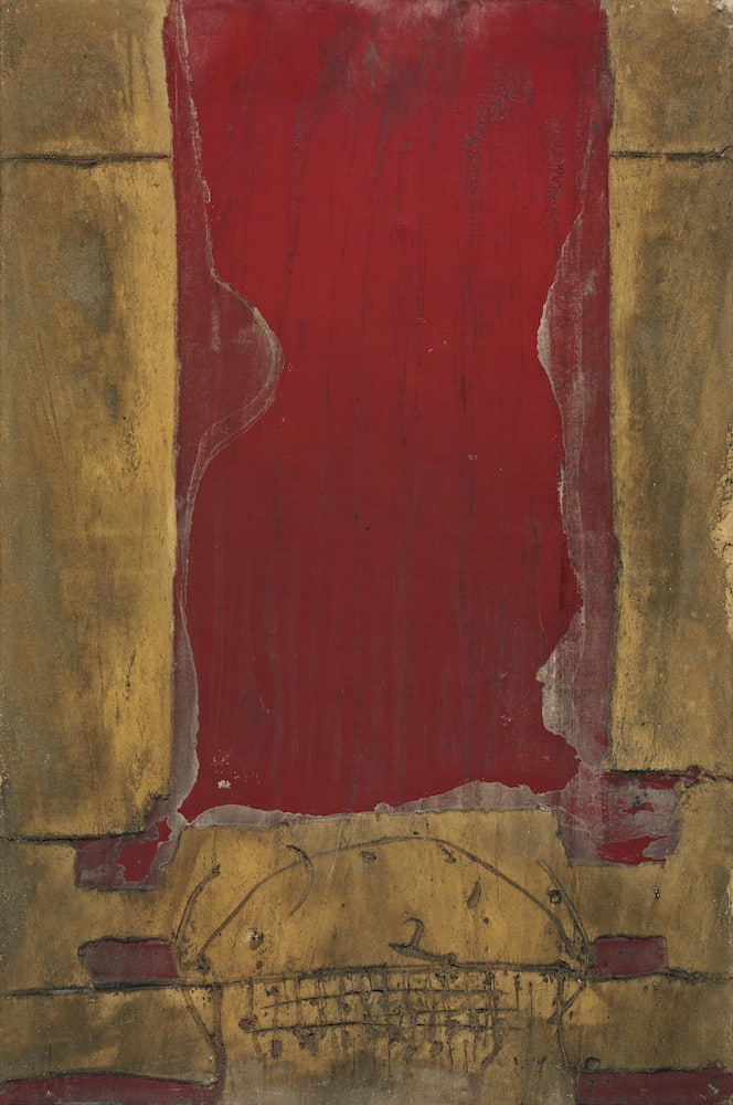 Antoni TÀPIES, Porta vermella n° LXXV, 1958