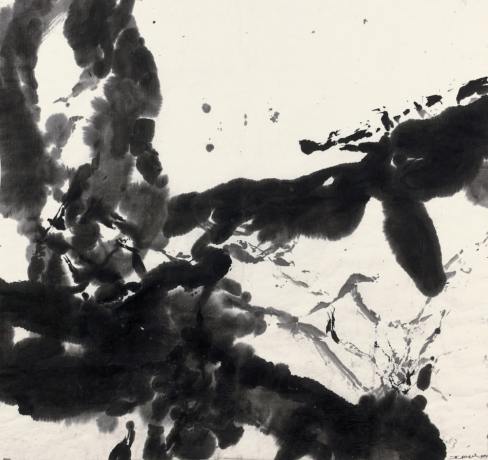 Zao Wou-Ki, Composition, 1999, Ink on paper, 88 x 94 cm.